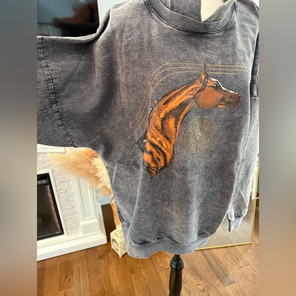 Arabian National ‘92 Horse Graphic  Sweater - Charcoal Gray - Picture 9 of 15